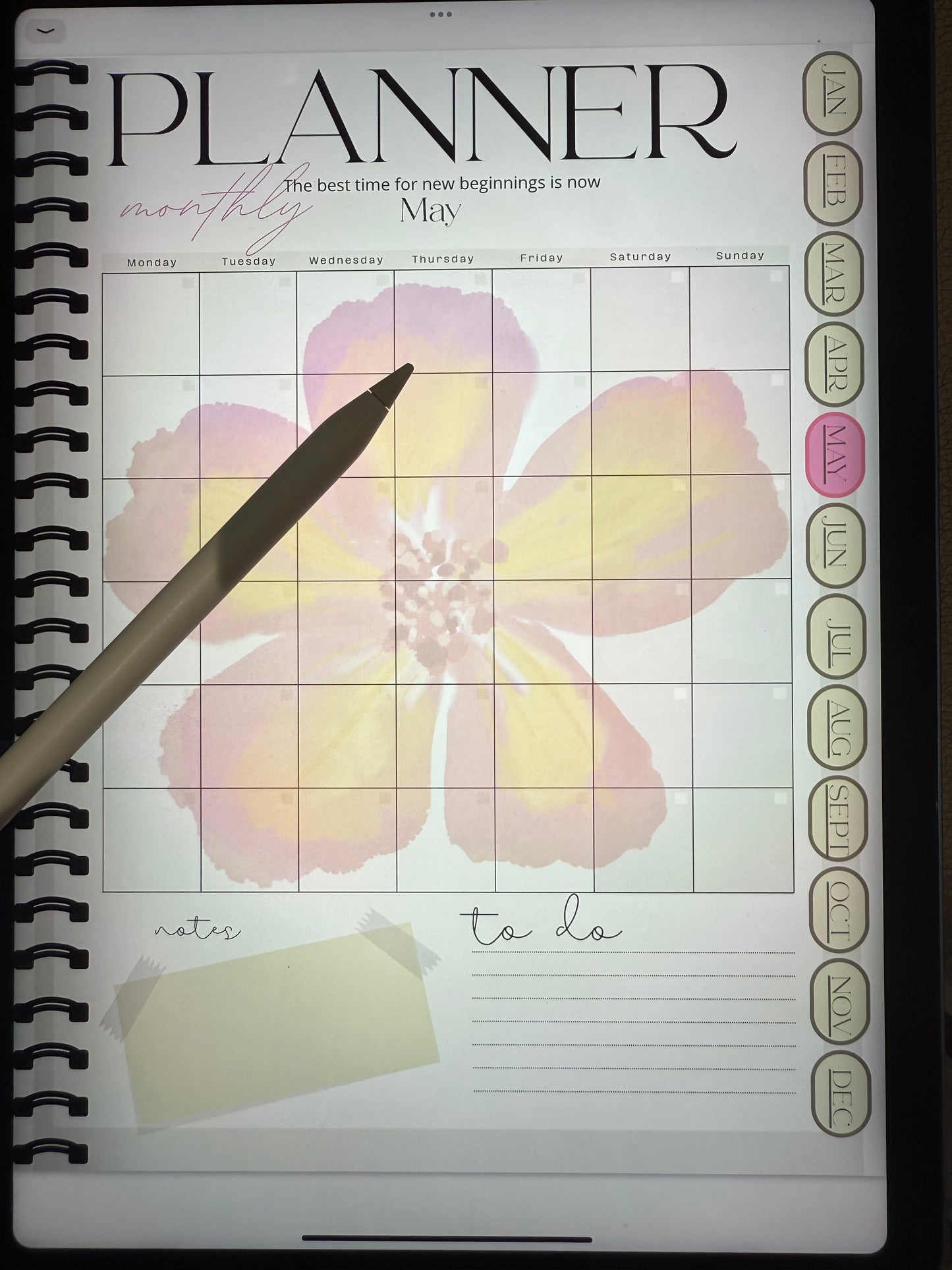 Monthly Digital Planner – Reusable & Timeless