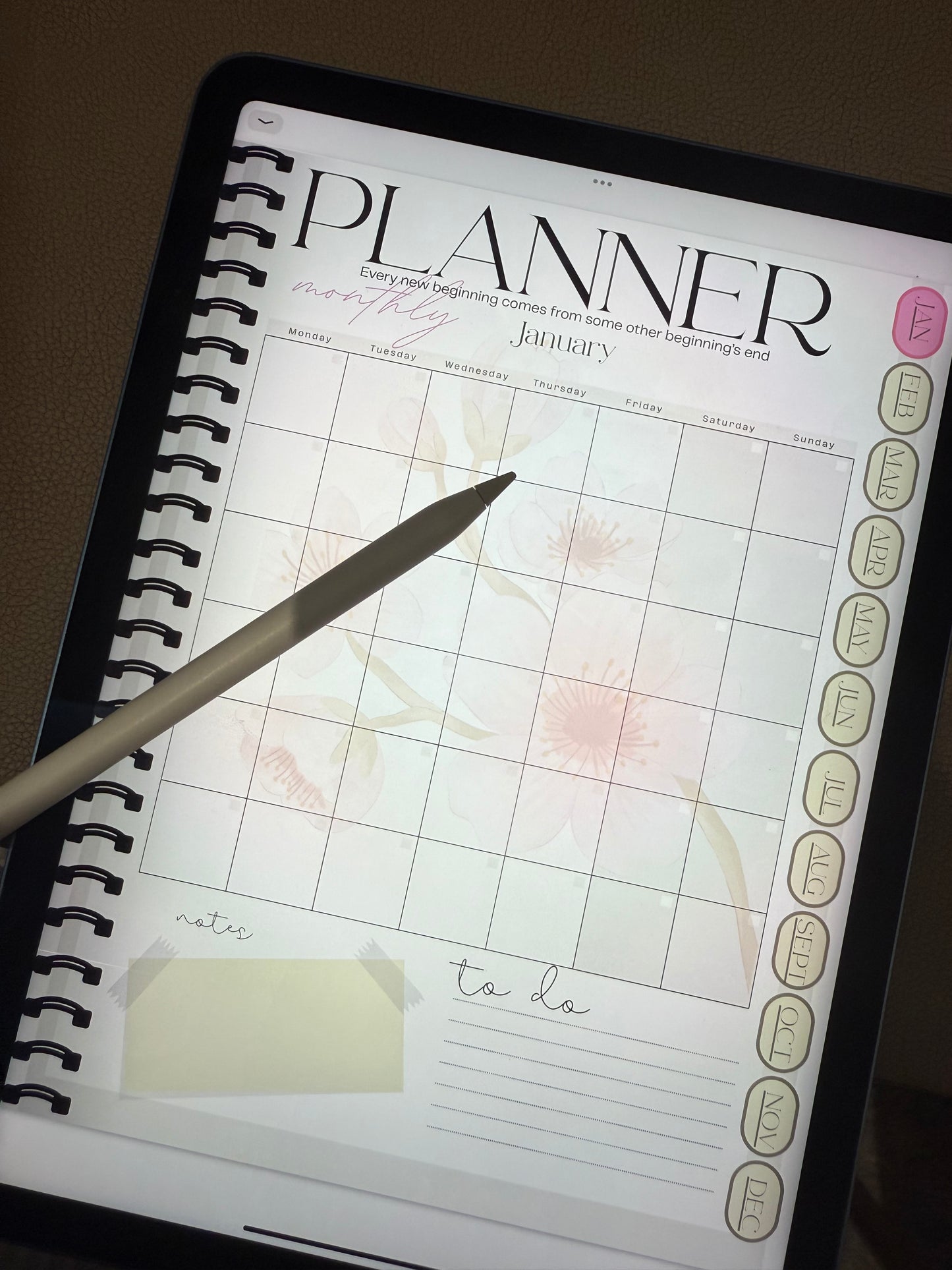Monthly Digital Planner – Reusable & Timeless