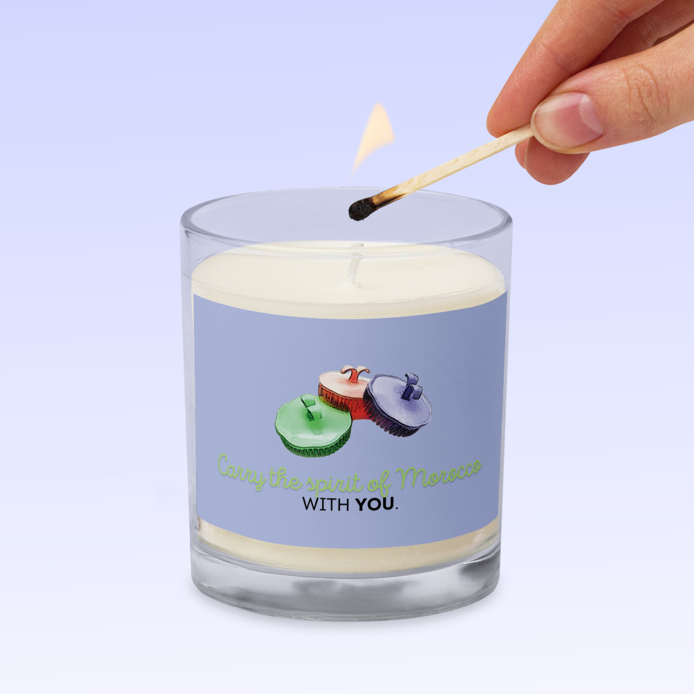 Glass jar soy wax candle